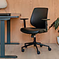 Branch Furniture Daily Ergonomic Vegan Leather Mid-Back Task Chair, Black 1 thumbnail image