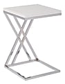 Ave Six Wall Street Table, Coffee, Square, White/Chrome