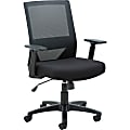 Lorell SOHO Mesh Mid-Back Task Chair - Gray Fabric Seat - Gray Fabric Back - Mid Back - 5-star Base - Black - Armrest - 1 Each