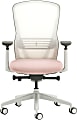Allermuir Ousby Ergonomic Fabric Mid-Back Task Chair, Light Gray/Snow/Blush