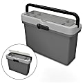 Office Depot® Brand Large File Box With Comfort Grip Handle, 11 11/16"H x 17 1/4"W x 6"D, Dark Gray