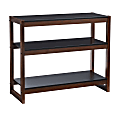 Linon Claudina Low 30"H 3-Shelf Home Office Bookcase, Black/Walnut 1 thumbnail image