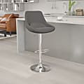 Flash Furniture Contemporary Adjustable Height Swivel Bar Stool With Support Pillow, Dark Gray Fabric/Chrome 1 thumbnail image