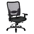 Office Star™ 75 Series Big & Tall Ergonomic Double AirGrid® Back And Custom Fabric Seat Chair, Black