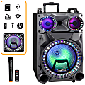 BeFree Sound 60-Watt Rechargeable Bluetooth® Wireless Portable Party Speaker With Lights, Black 1 thumbnail image