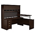 Bush Business Furniture Series C Components 72"W Sit To Stand L Shaped Desk, Hutch & Mobile File, Mocha Cherry, Standard Delivery, SRC124MRSU 1 thumbnail image