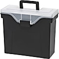 IRIS Organizer Lid Slim Portable File Box - External Dimensions: 12.6" Width x 11.7" Depth x 11.5" Height - Media Size Supported: Letter 8.50" x 11" - Hinge Lid, Latching Closure - Black - For File, Pen, Document, Business Card, Supplies - 1 Each