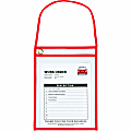 C-Line Hanging Strap Shop Ticket Holder - Support 9" x 12" Media - 15 / Box - Red, Clear