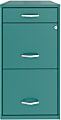 Realspace® SOHO Organizer 18"D Vertical 3-Drawer File Cabinet, Teal