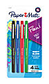 Paper Mate® Flair® Porous-Point Pens, Medium Point, 0.7 mm, Assorted Ink Colors, Pack Of 4 Pens