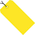 Partners Brand Prestrung Shipping Tags, 8" x 4", Yellow, Case Of 500