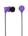 Ativa™ Plastic Earbud Headphones With Braided Cable, Purple, 1258-1