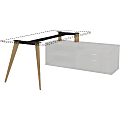 Lorell Relevance Wood Frame for 30" L-shape Desk - 68" x 23" x 28.5" - Material: Wood Frame, Metal Crossbar - Finish: Natural 1 thumbnail image