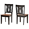 Baxton Studio Fenton Dining Chairs, Dark Brown/Walnut Brown, Set Of 2 Chairs