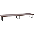 Lorell Quick-Install Monitor Laptop Riser, 4.80"H x 39.40"W x 10.20"D, Powder Coated, Steel, Particleboard, Silicone, Teak 1 thumbnail image