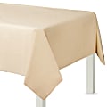 Amscan Flannel-Backed Vinyl Table Covers, 54” x 108”, Vanilla Creme, Set Of 2 Covers