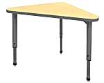 Marco Group Apex™ Series Adjustable Triangle 41"W Student Desk, Fusion Maple/Gray