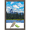 Amanti Art Wood Picture Frame, 23" x 33", Matted For 20" x 30", Pinstripe Lead Gray