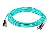 AddOn 30m ST OM4 Aqua Patch Cable - Patch cable - ST/UPC multi-mode (M) to ST/UPC multi-mode (M) - 30 m - fiber optic - duplex - 50 / 125 micron - OM4 - halogen-free - aqua