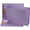 Smead® End-Tab Color Fastener Folders with Shelf-Master® Reinforced Tab, 8 1/2" x 11", Letter Size, Lavender, Box Of 50 Folders