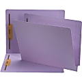 Smead® End-Tab Color Fastener Folders with Shelf-Master® Reinforced Tab, 8 1/2" x 11", Letter Size, Lavender, Box Of 50 Folders 1 thumbnail image