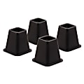 Honey-Can-Do Square Bed Risers, 2.75'' W x 2.75'' L x 5.75'' H,  Black (Set of 4)