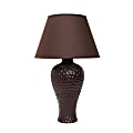 Simple Designs Curvy Ceramic Table Lamp, 19 1/2"H, Brown Shade/Brown Base