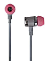Divoga Tangle-Free Earbuds With Built-In Microphone, Pink/Grey