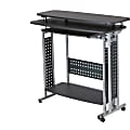 Safco Scoot Standing Height Desk - Box 2 of 2 - Laminated Rectangle, Black Top - 47.25" Table Top Width x 20" Table Top Depth - 43.25" Height - Assembly Required
