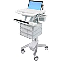Ergotron StyleView Laptop Cart Desk Workstation 9 Drawers, 50-1/2"H x 17-1/2"W x 30-3/4"D, White/Gray 1 thumbnail image