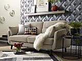 Elle Décor Chloe Mid-Century Modern Loveseat, Beige/Chestnut