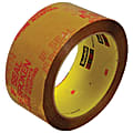 3M™ 3732 Preprinted Carton Sealing Tape, 3" Core, 2" x 55 Yd., Tan/Red, Case Of 36