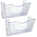 Azar Displays Single Pocket Wall Mount File Holders, 7”H x 15”W x 4”D, Clear, Pack Of 2 Holders 1 thumbnail image