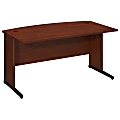 Bush Business Furniture Components Elite C Leg Bow Front Desk, 60"W x 36"D, Hansen Cherry, Standard Delivery