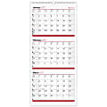 Office Depot Brand 3-Month Monthly Wall Calendar, 12" x 27", White, January 2027 to December 2027, OD30302827 1 thumbnail image