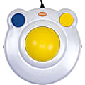 Ergoguys ABLENET BIGTRACK TRACKBALL MOUSE - Cable - Blue, White, Yellow - 1 Pack - USB - Trackball 1 thumbnail image