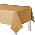 Amscan Flannel-Backed Vinyl Table Covers, 54” x 108”, Gold, Set Of 2 Covers