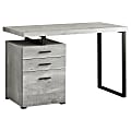 Monarch Specialties 48"W Computer Desk With 3 Drawers, Gray Woodgrain/Black 1 thumbnail image