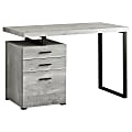 Monarch Specialties 48"W Computer Desk With 3 Drawers, Gray Woodgrain/Black