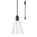 LumiSource Taurus Contemporary Pendant Ceiling Lamp, 7-1/2”W, Clear Shade/Oil-Rubbed Bronze Base