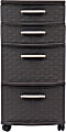 Inval 4-Drawer Storage Cabinet, 25-1/2" x 12-1/2", Espresso