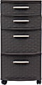 Inval 4-Drawer Storage Cabinet, 25-1/2" x 12-1/2", Espresso 1 thumbnail image