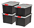 IRIS® Store It All Plastic Storage Totes, 19 Gallons, 14 3/4" x 17 5/8" x 24 7/8", Black, Case Of 4 1 thumbnail image