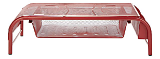 Mind Reader Metal Mesh Desktop Monitor Stand Organizer, 5-5/8"H x 20"W x 11-1/2"D, Red, MESHMONSTA-RED 1 thumbnail image