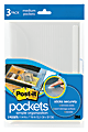 Post-it® Pockets, 5 1/2" x 8", Clear, Pack Of 3