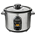 Brentwood 8-Cup Rice Cooker With Steamer, Silver