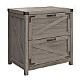 Bush Furniture Knoxville 29-3/16"W x 20-7/8"D 2 Drawer Lateral File Cabinet, Restored Gray, Standard Delivery