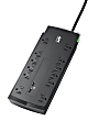 APC® Performance SurgeArrest 12-Outlet And 2 USB Surge Protector, 6' Cord, Black, P12U2