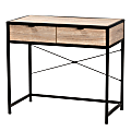 Baxton Studio Grayer 34”W Modern Industrial Writing Desk, Natural Brown/Black