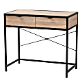 Baxton Studio Grayer 34”W Modern Industrial Writing Desk, Natural Brown/Black 1 thumbnail image